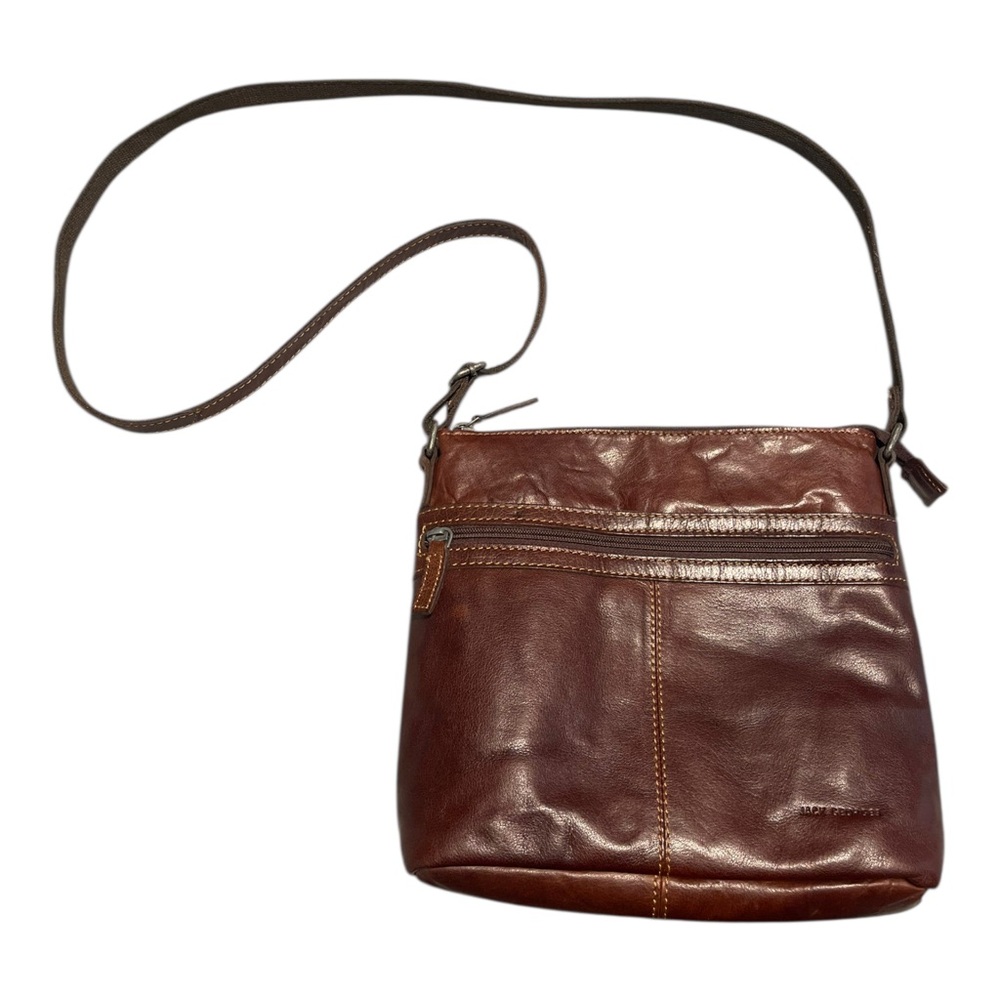 Jack Georges Crossbody Purse Bag Buffalo Leather Voyager Slim Brown